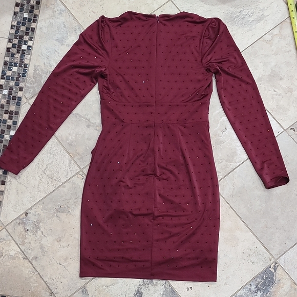 Guess Burgundy Long Sleeve Dress - Picture 8 of 8